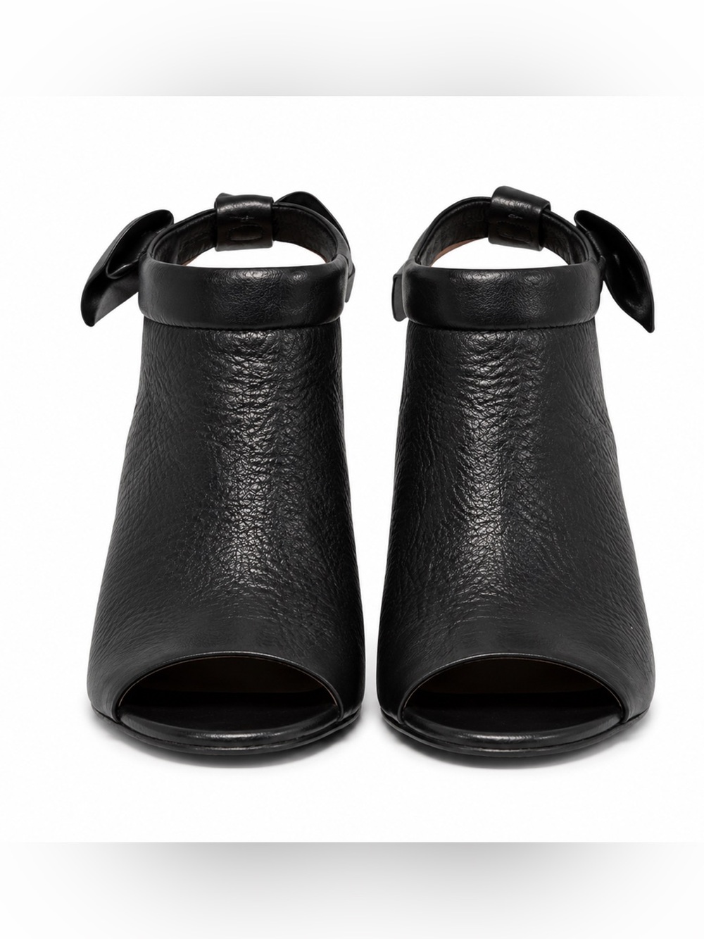 kate spade Black Leather Peep-Toe Ankle-Strap Mules SW